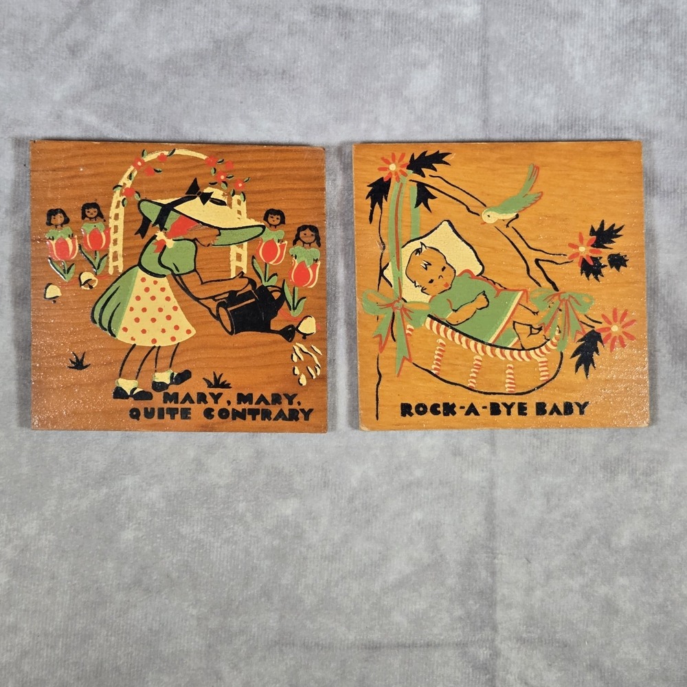 Vintage Wooden Lullabye Decor‎ Mary Mary Rock A Bye Baby